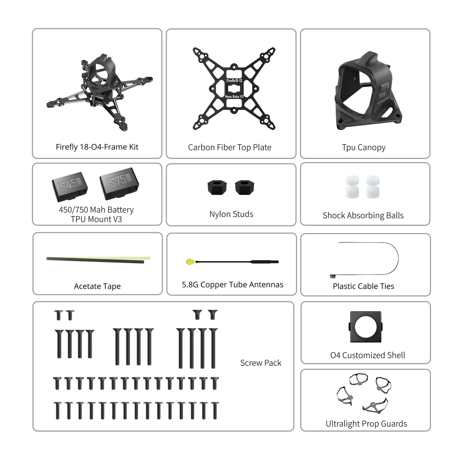 Flywoo - Firefly18 1S Nano Baby V3 Frame Kit