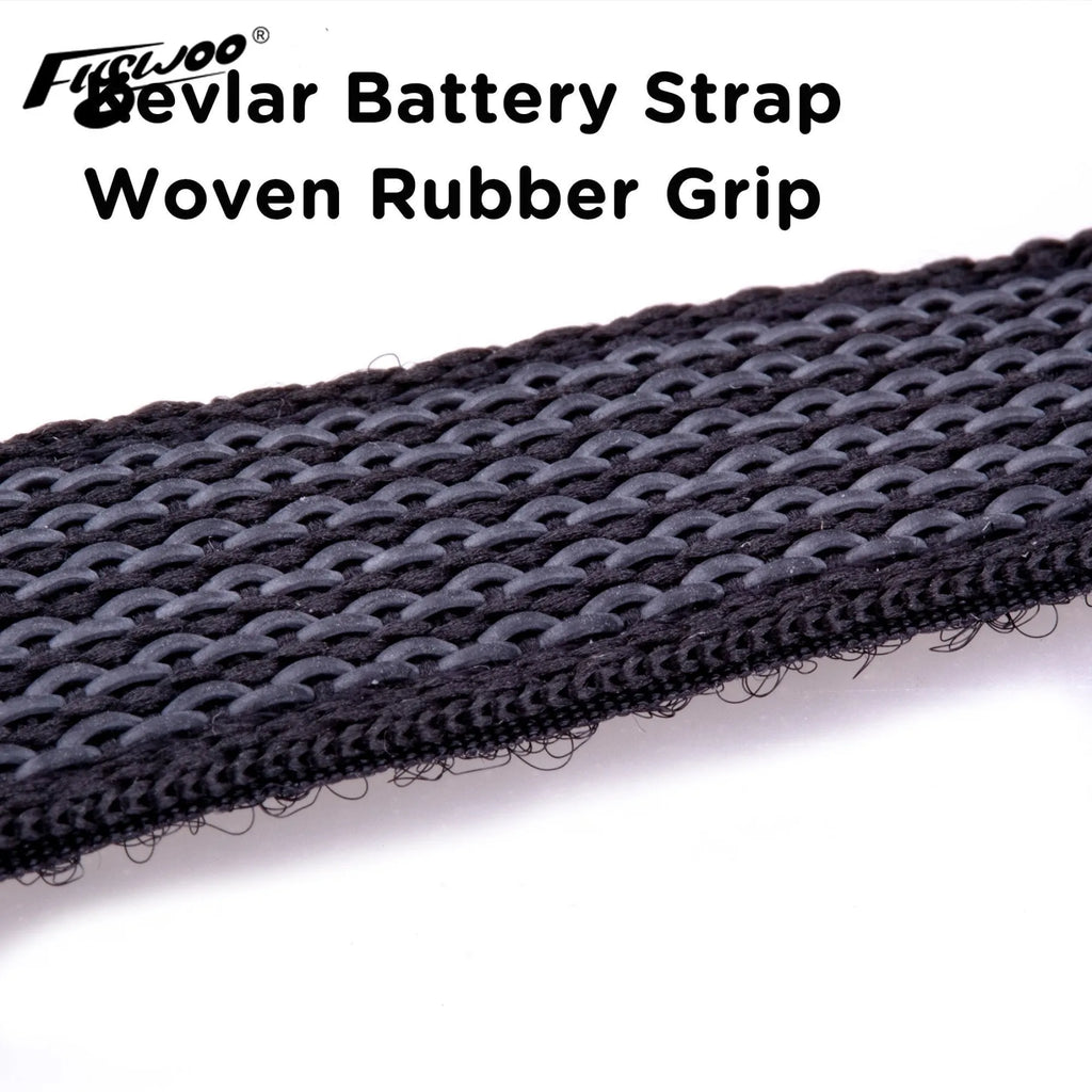 2pcs FLYWOO Kevlar Battery Strap w/ Woven Rubber Grip & Metal Buckle - 20mmx200\20mmX250