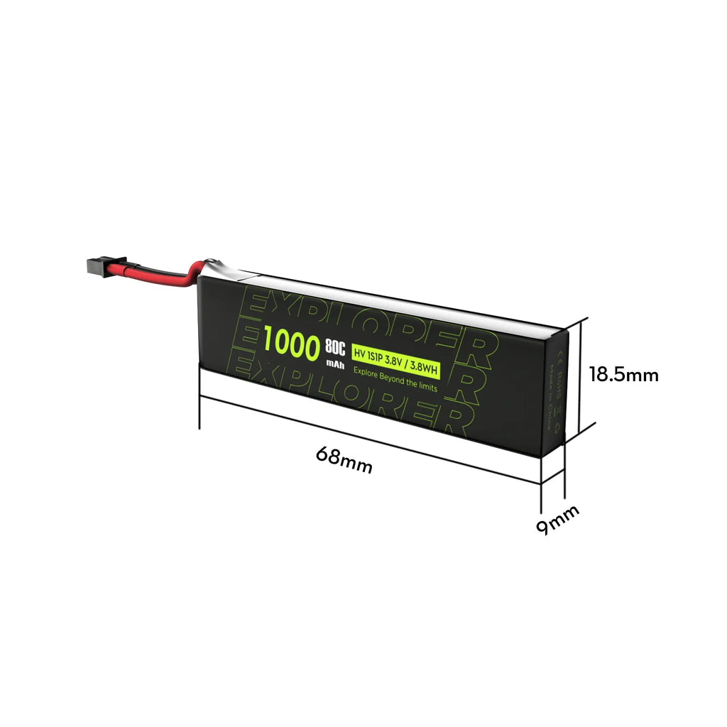 Flywoo - 4PCS Explorer 1S 1000mAh 80C LiHV V2 A30 Plug