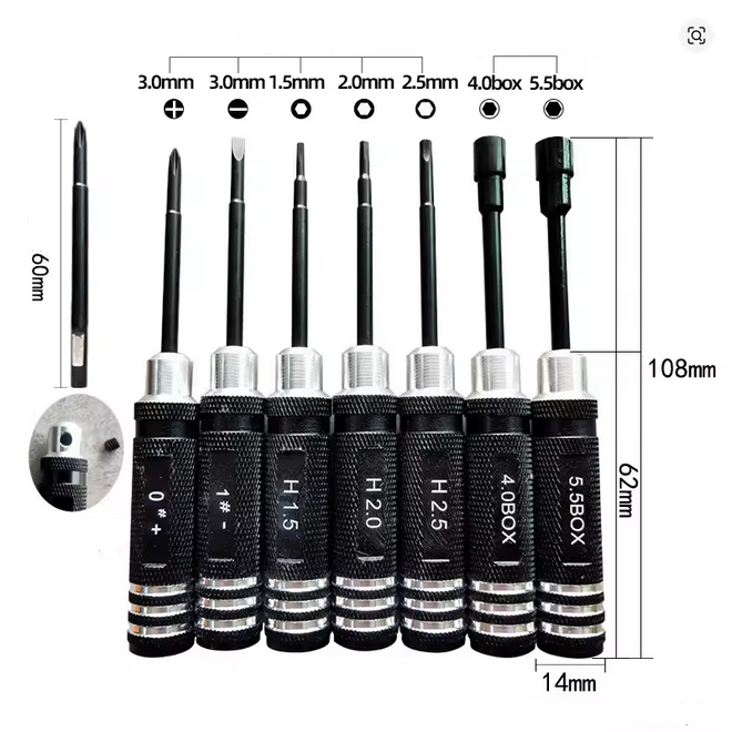 7-Piece Hex Screwdriver Wrench Tool Kit