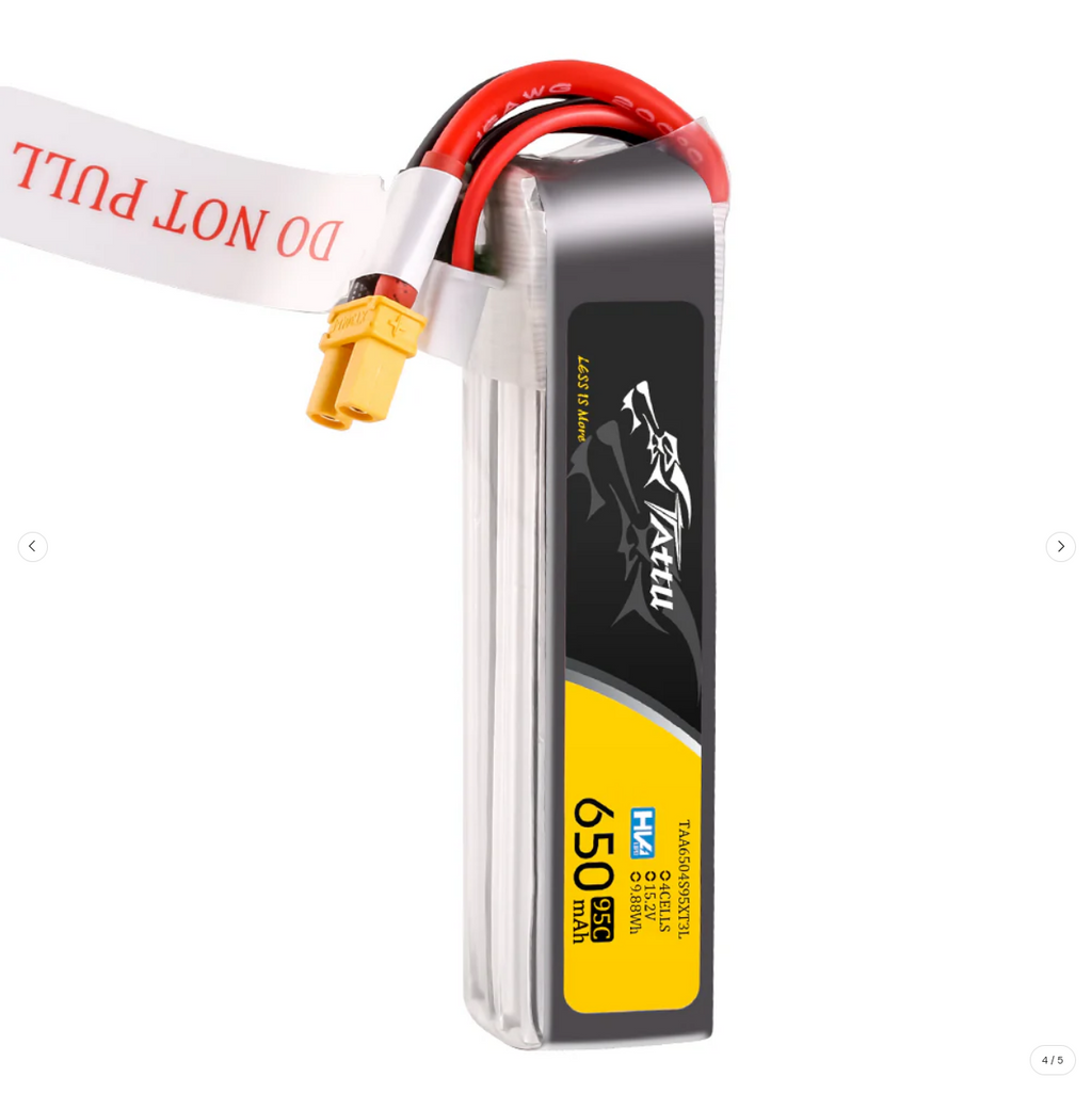 Tattu Lipo 650mAh 95C 4S1P 15.2V HV XT30U-F Long-Pack