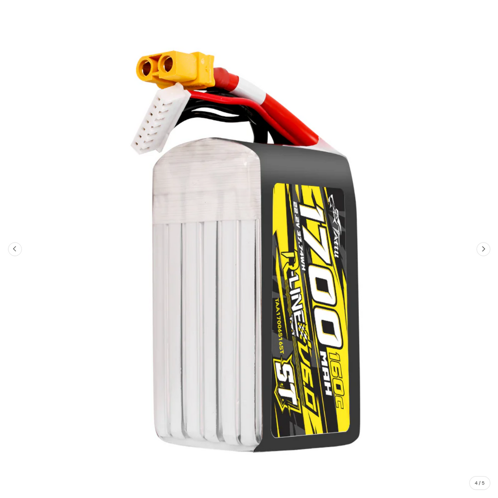 Tattu R-Line 1700mAh 160C 22.2V 6S1P Lipo Battery Pack with XT60 Plug [ST]
