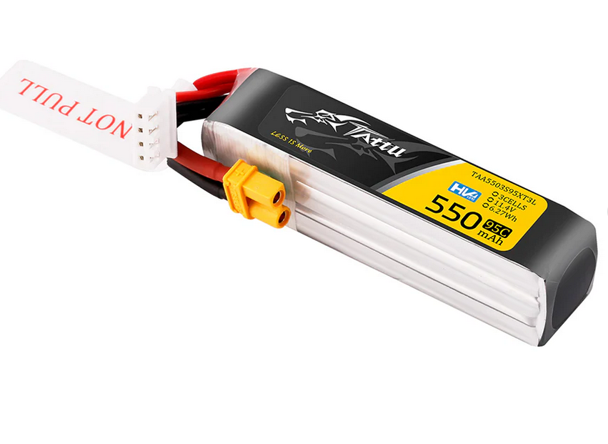 Tattu 3s 550mAh 95C 11.4V HV Lipo Battery with XT30 Plug Long-Pack