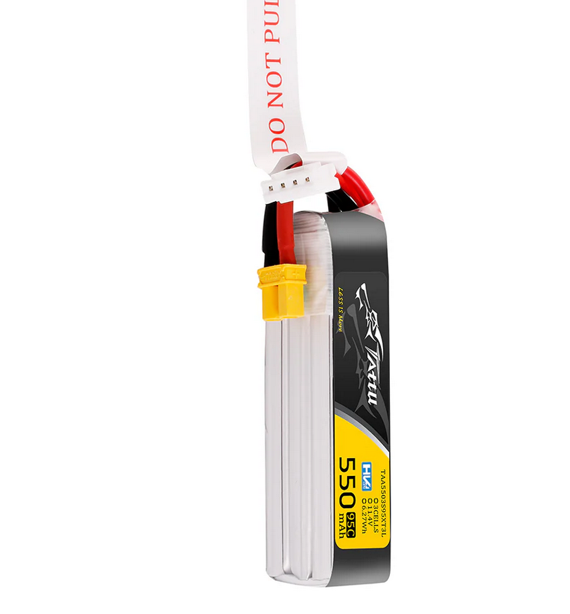 Tattu 3s 550mAh 95C 11.4V HV Lipo Battery with XT30 Plug Long-Pack