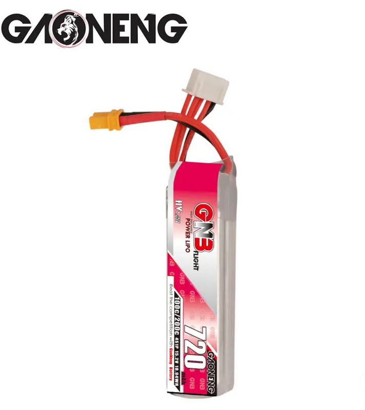 GAONENG GNB LiHV 4S 15.2V 720mAh 100C XT30 LiPo Battery Long Type