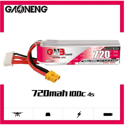 GAONENG GNB LiHV 4S 15.2V 720mAh 100C XT30 LiPo Battery Long Type