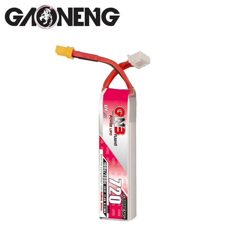 GAONENG GNB LiHV 3S 11.4V 720mAh 100C XT30 LiPo Battery