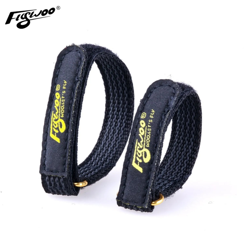 2pcs FLYWOO Kevlar Battery Strap w/ Woven Rubber Grip & Metal Buckle - 15mmx200\15mmX250